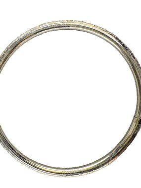 Solid 925 Sterling Silver 4mm Textured Diamond-Cut Hinged Bangle - 55mm ID 7.76g